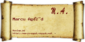 Marcu Agád névjegykártya
